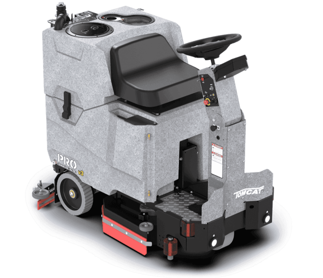 A rendered image of the Tomcat PRO floor scrubber